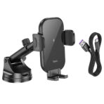 Hoco Car Holder with Wireless Fast Charging HW5 - Black – Image 4