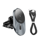 Hoco Magic Magnetic Wireless Fast Charger Car Holder for Air Outlet CA91 - Gray – Image 3