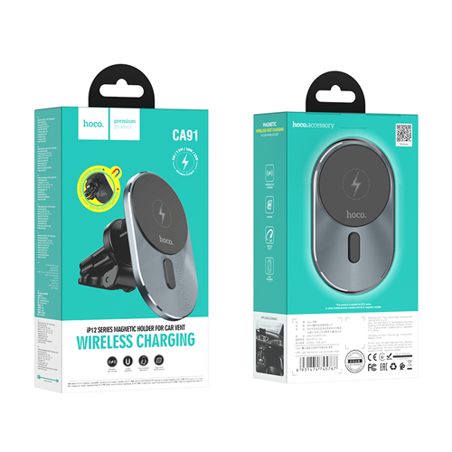 Hoco-Magic-Magnetic-Wireless-Fast-Charger-Car-Holder-for-Air-Outlet-CA91-Gray.png Hoco Magic Magnetic Wireless Fast Charger Car Holder for Air Outlet CA91 - Gray – Image 1