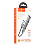 Hoco USB 4 in 1 Hub HB26 - Metal Gray