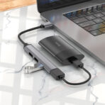 Hoco USB 4 in 1 Hub HB26 - Metal Gray – Image 3