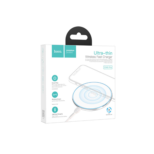 Hoco-Wireless-Fast-Charger-Ultra-thin-CW6-Pro-Easy-white.jpg Hoco Wireless Fast Charger Ultra-thin CW6 Pro Easy - White – Image 1
