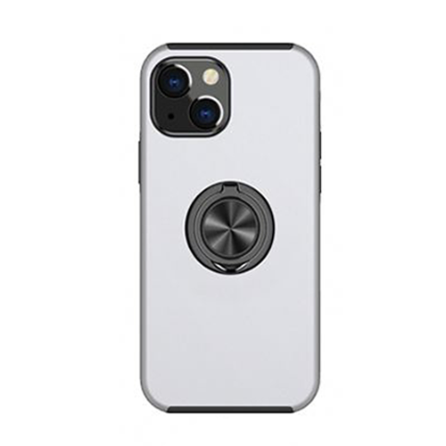 Hybrid-Shock-Absorbing-Case-with-Kickstand-for-Apple-iPhone-13-Silver-v3.png Hybrid Shock Absorbing Case with Kickstand for Apple iPhone 11 - Silver – Image 1