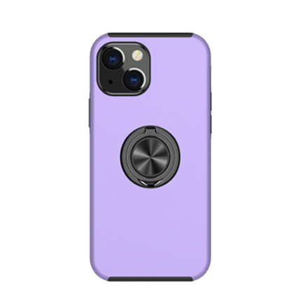 Hybrid Shock Absorbing Case with Kickstand for Apple iPhone 15 - Purple