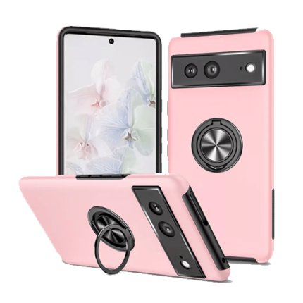 Hybrid Shock Absorbing Case with Kickstand for Google Pixel 7 - Pink
