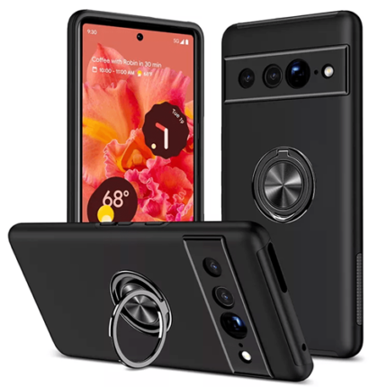 Hybrid Shock Absorbing Case with Kickstand for Google Pixel 7 Pro - Black
