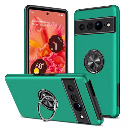 Hybrid Shock Absorbing Case with Kickstand for Google Pixel 7 Pro - Green