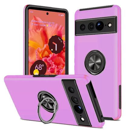 Hybrid Shock Absorbing Case with Kickstand for Google Pixel 7 Pro - Purple