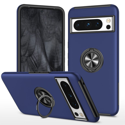 Hybrid Shock Absorbing Case with Kickstand for Google Pixel 8 Pro - Navy Blue