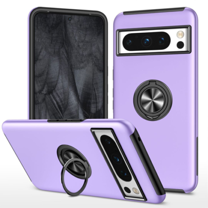 Hybrid Shock Absorbing Case with Kickstand for Google Pixel 8 Pro - Purple