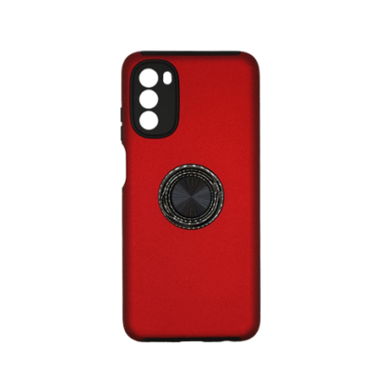 Hybrid Shock Absorbing Case with Kickstand for Moto G 5G (2022) - Red