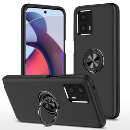 Hybrid Shock Absorbing Case with Kickstand for Moto G 5G (2023) - Black