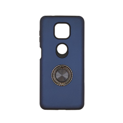 Hybrid Shock Absorbing Case with Kickstand for Moto G Power (2021) - Navy Blue