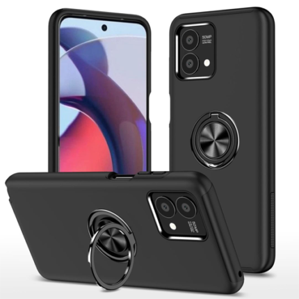 Hybrid Shock Absorbing Case with Kickstand for Moto G Stylus 5G (2023) - Black