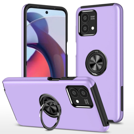 Hybrid Shock Absorbing Case with Kickstand for Moto G Stylus 5G (2023) - Purple