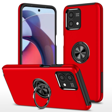 Hybrid Shock Absorbing Case with Kickstand for Moto G Stylus 5G (2023) - Red