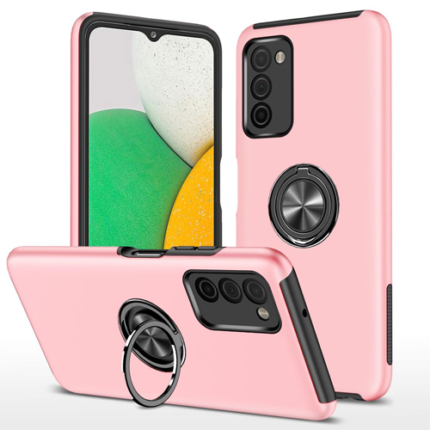 Hybrid Shock Absorbing Case with Kickstand for Samsung Galaxy A03S - Pink