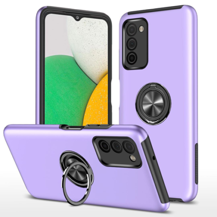 Hybrid Shock Absorbing Case with Kickstand for Samsung Galaxy A03S - Purple