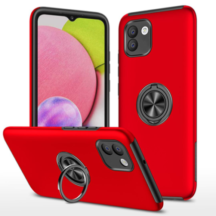Hybrid Shock Absorbing Case with Kickstand for Samsung Galaxy A04E / A03 - Red