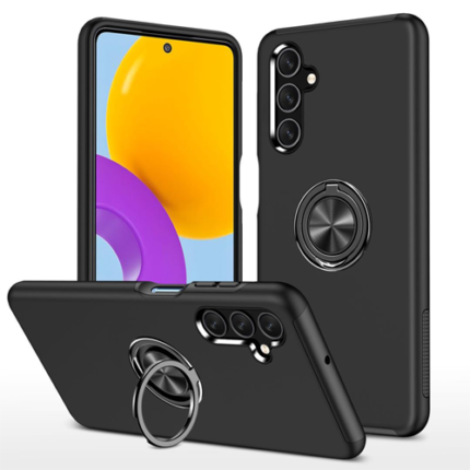 Hybrid Shock Absorbing Case with Kickstand for Samsung Galaxy A24 - Black