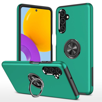 Hybrid Shock Absorbing Case with Kickstand for Samsung Galaxy A24 - Green