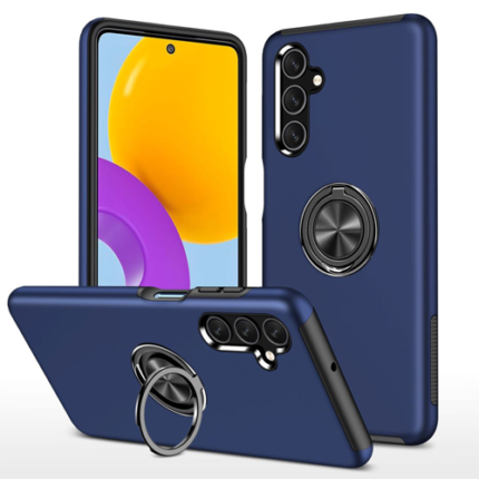 Hybrid Shock Absorbing Case with Kickstand for Samsung Galaxy A24 - Navy Blue