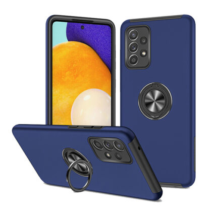 Hybrid Shock Absorbing Case with Kickstand for Samsung Galaxy A53 5G - Navy Blue