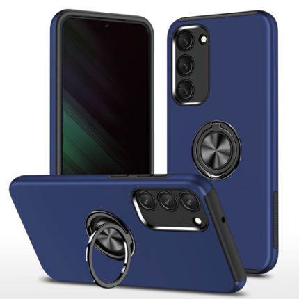 Hybrid Shock Absorbing Case with Kickstand for Samsung Galaxy S23 FE - Navy Blue