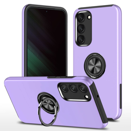 Hybrid Shock Absorbing Case with Kickstand for Samsung Galaxy S23 FE - Purple