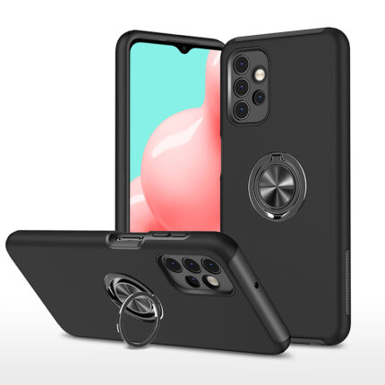 Hybrid Shock Absorbing Case with Kickstand for Samsung Galaxy A52 - Black