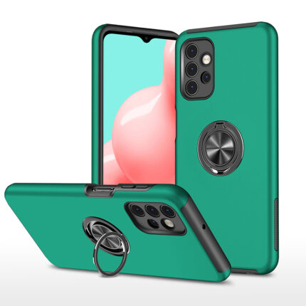 Hybrid Shock Absorbing Case with Kickstand for Samsung Galaxy A52 - Green