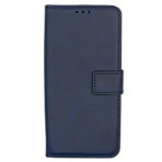 PU Leather Wallet Case for Moto One 5G Ace - Navy Blue