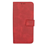 PU Leather Wallet Case for Moto One 5G Ace - Red