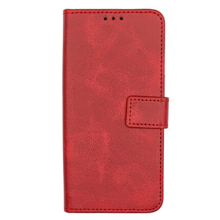 PU Leather Wallet Case for Moto One 5G Ace - Red