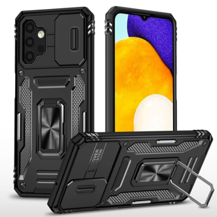 New Military Case with Ring Kickstand for Samsung Galaxy A13 4G / 5G / A04S - Black