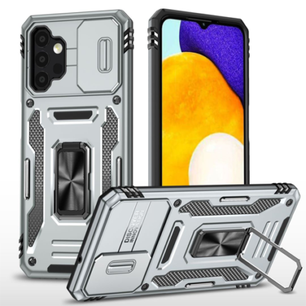 New Military Case with Ring Kickstand for Samsung Galaxy A13 4G / 5G / A04S - Gray