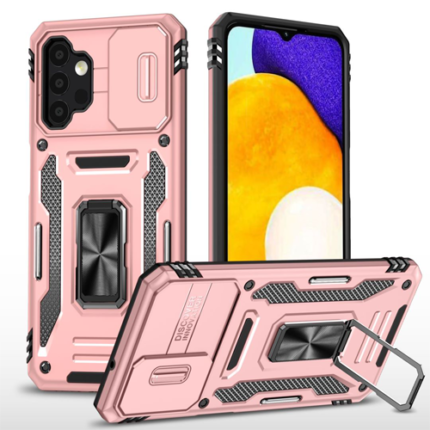 New Military Case with Ring Kickstand for Samsung Galaxy A13 4G / 5G / A04S - Rose Golden