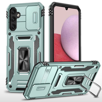 New Military Case with Ring Kickstand for Samsung Galaxy A24 / A25 - Alpine Green