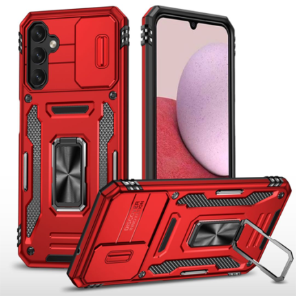 New Military Case with Ring Kickstand for Samsung Galaxy A24 / A25 - Red