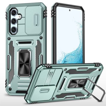 New Military Case with Ring Kickstand for Samsung Galaxy A34 - Alpine Green