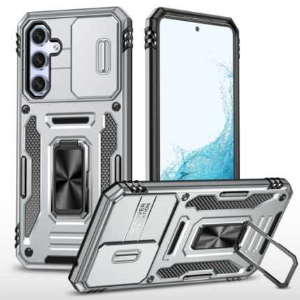New Military Case with Ring Kickstand for Samsung Galaxy A34 - Gray