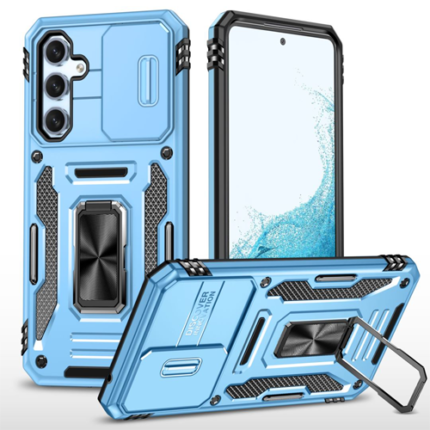New Military Case with Ring Kickstand for Samsung Galaxy A34 - Light Blue