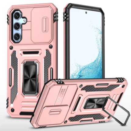 New Military Case with Ring Kickstand for Samsung Galaxy A34 - Rose Golden