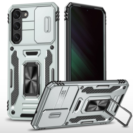 New Military Case with Ring Kickstand for Samsung Galaxy S23 FE - Gray