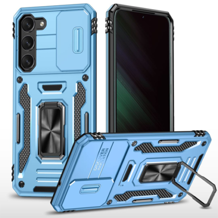 New Military Case with Ring Kickstand for Samsung Galaxy S23 FE - Light Blue