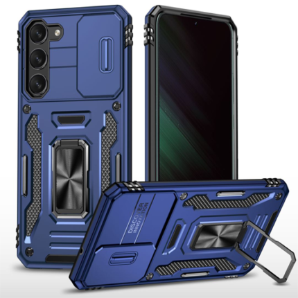 New Military Case with Ring Kickstand for Samsung Galaxy S23 FE - Navy Blue