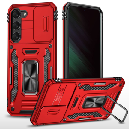 New Military Case with Ring Kickstand for Samsung Galaxy S23 FE - Red