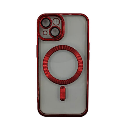 Premium Clear TPU Magsafe Design Case for Apple iPhone 15 Plus / 14 Plus - Red