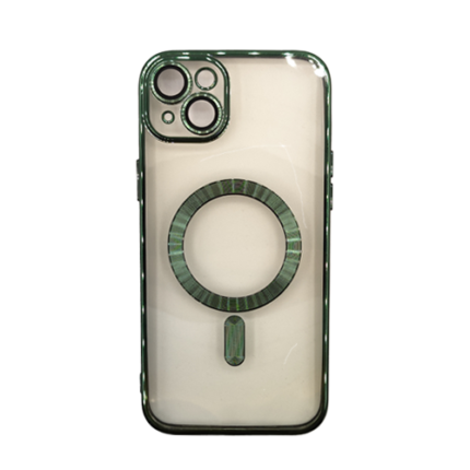 Premium Clear TPU Magsafe Design Case for Apple iPhone 15 - Green