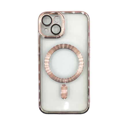 Premium Clear TPU Magsafe Design Case for Apple iPhone 15 - Rose Golden